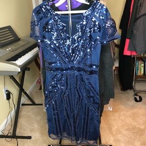 Blue sequence dress
